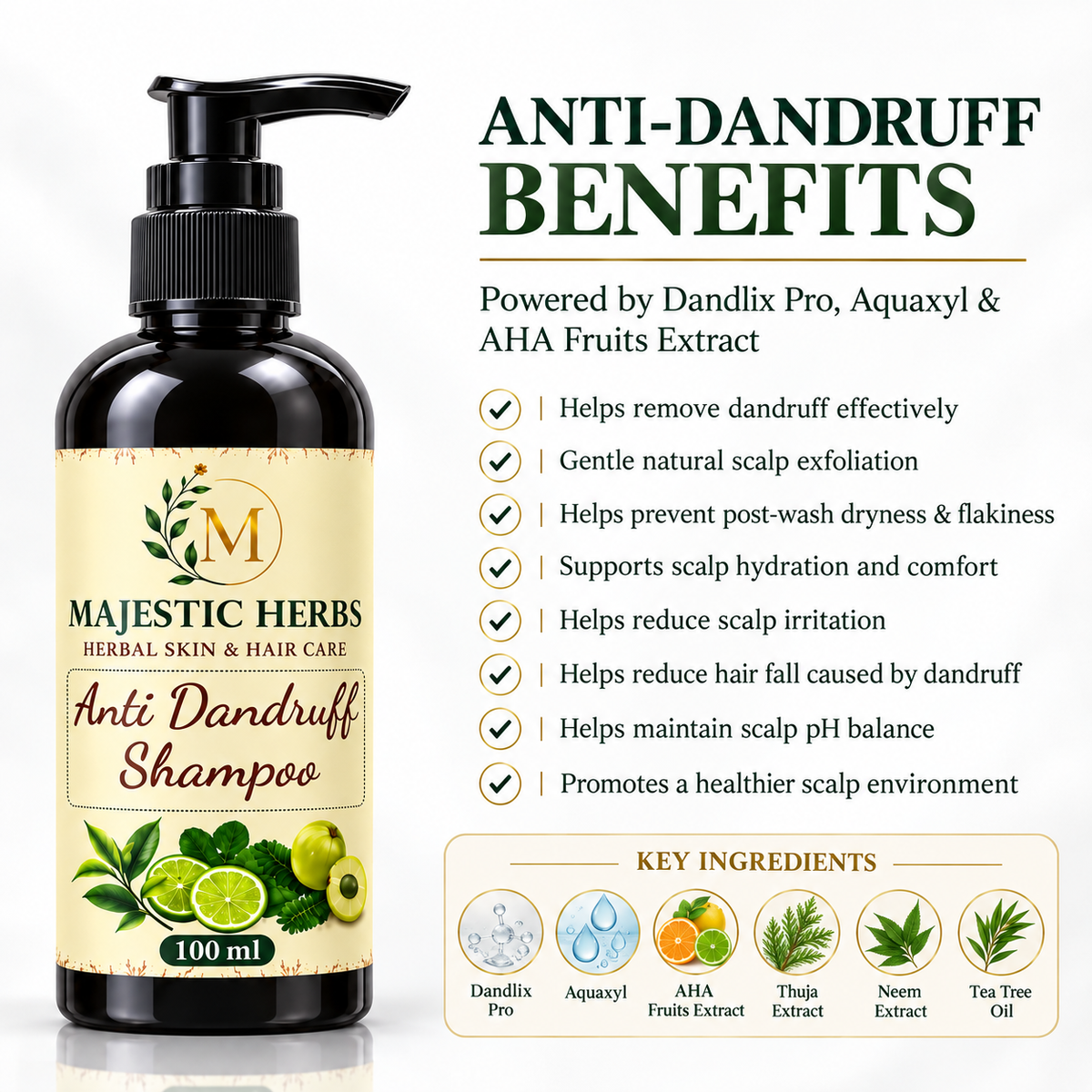 Majestic Herbs Anti-Dandruff Shampoo ingredients and product information