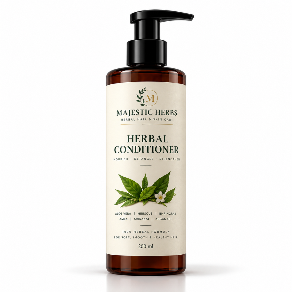 Majestic Herbs Herbal Hair Conditioner with Amla, Bhringraj, Hibiscus & Aloe Vera | 200ml
