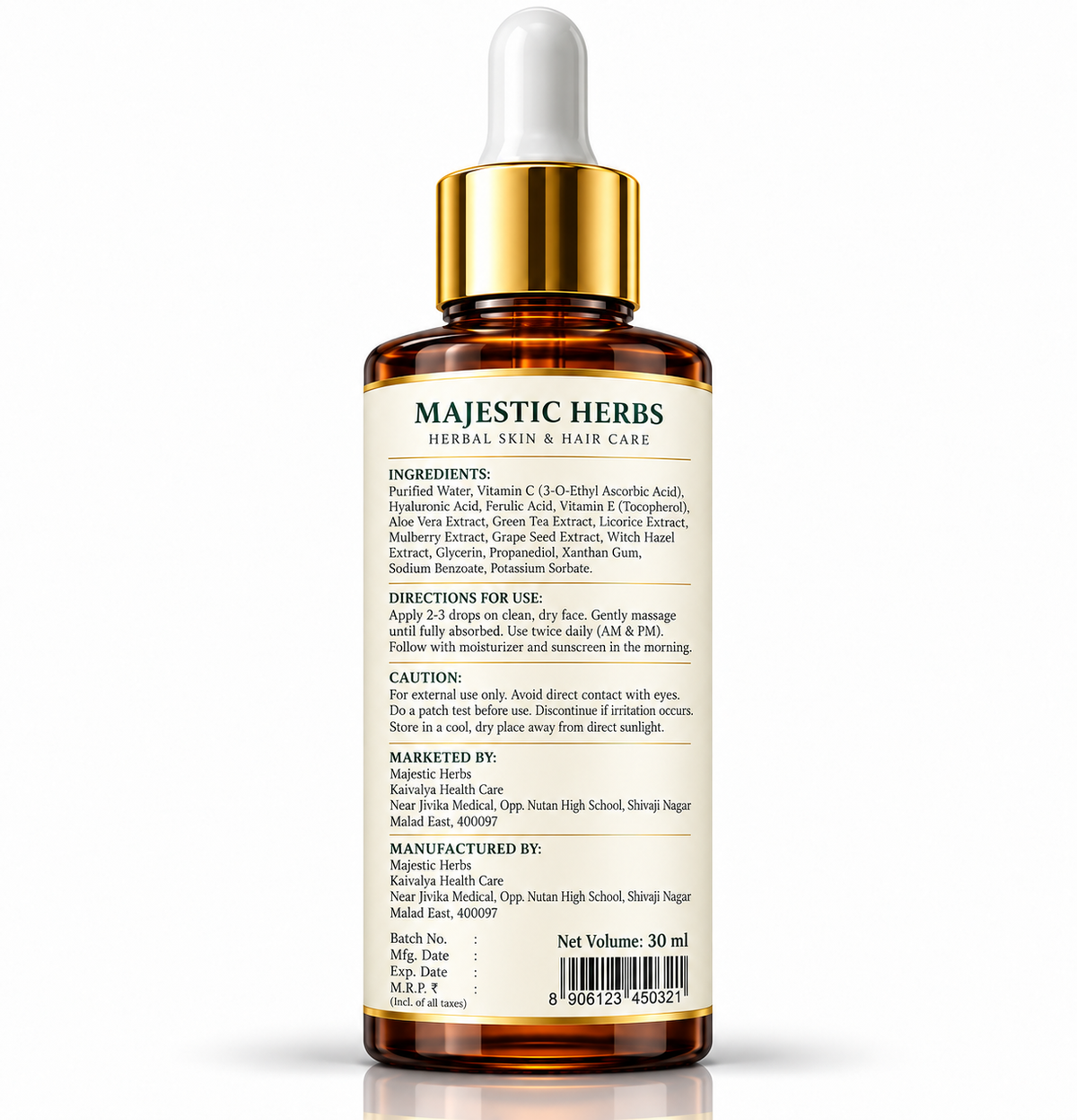 1. Majestic Herbs Vitamin C Face Serum 30 ml product bottle