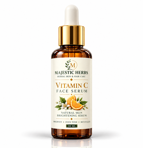 Majestic Herbs Vitamin C Face Serum - Brightening & Hydrating with Hyaluronic Acid & Ferulic Acid