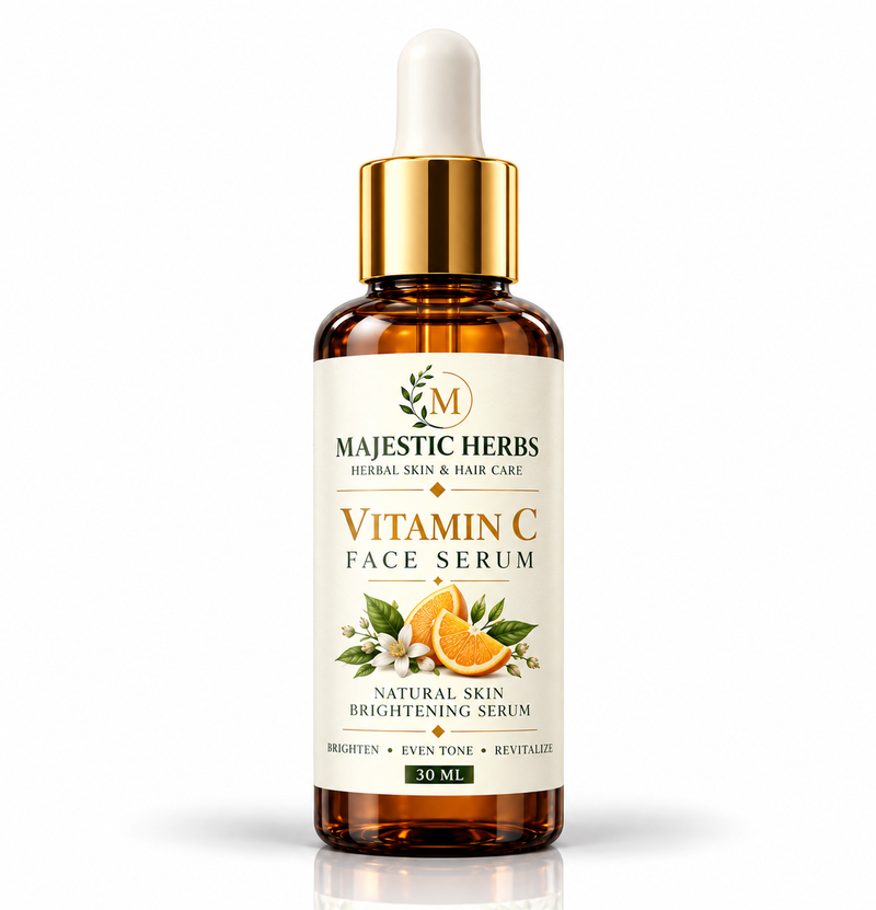 Majestic Herbs Vitamin C Face Serum - Brightening & Hydrating with Hyaluronic Acid & Ferulic Acid