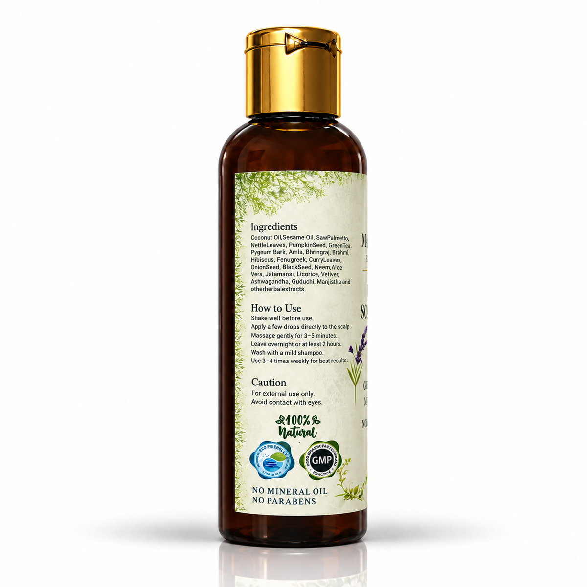Majestic Herbs Herbal Hair Oil 100 ml back label