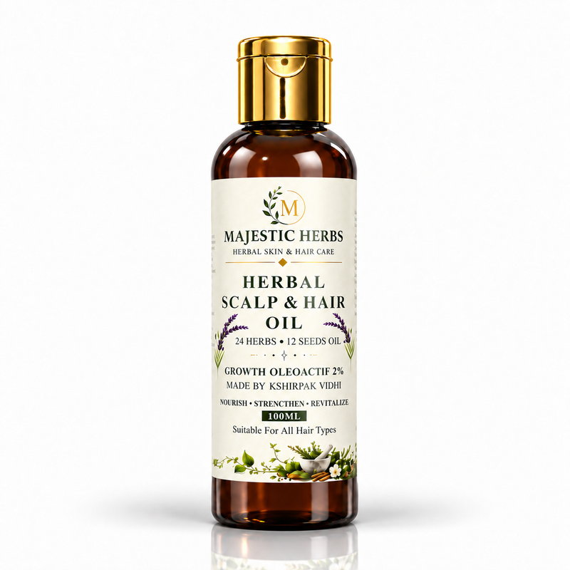 Revitalize Your Hair with Majestic Herbs Hair Oil: 24 Botanicals for Lush, Smooth Locks