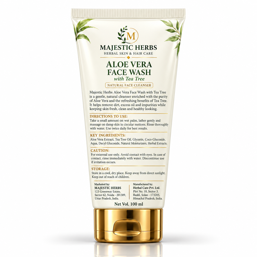 Revitalize Your Skin with Majestic Herbs Aloe Vera Tea Tree Face Wash