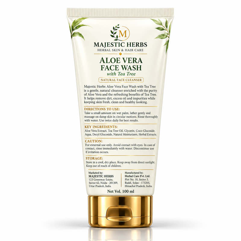 Revitalize Your Skin with Majestic Herbs Aloe Vera Tea Tree Face Wash