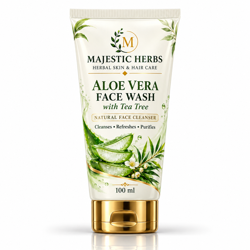 Revitalize Your Skin with Majestic Herbs Aloe Vera Tea Tree Face Wash
