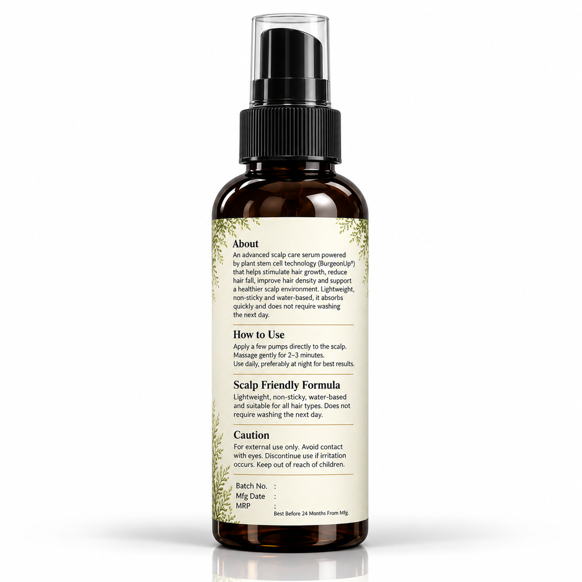 Majestic Herbs Advance Scalp Care Serum 100 ml back label